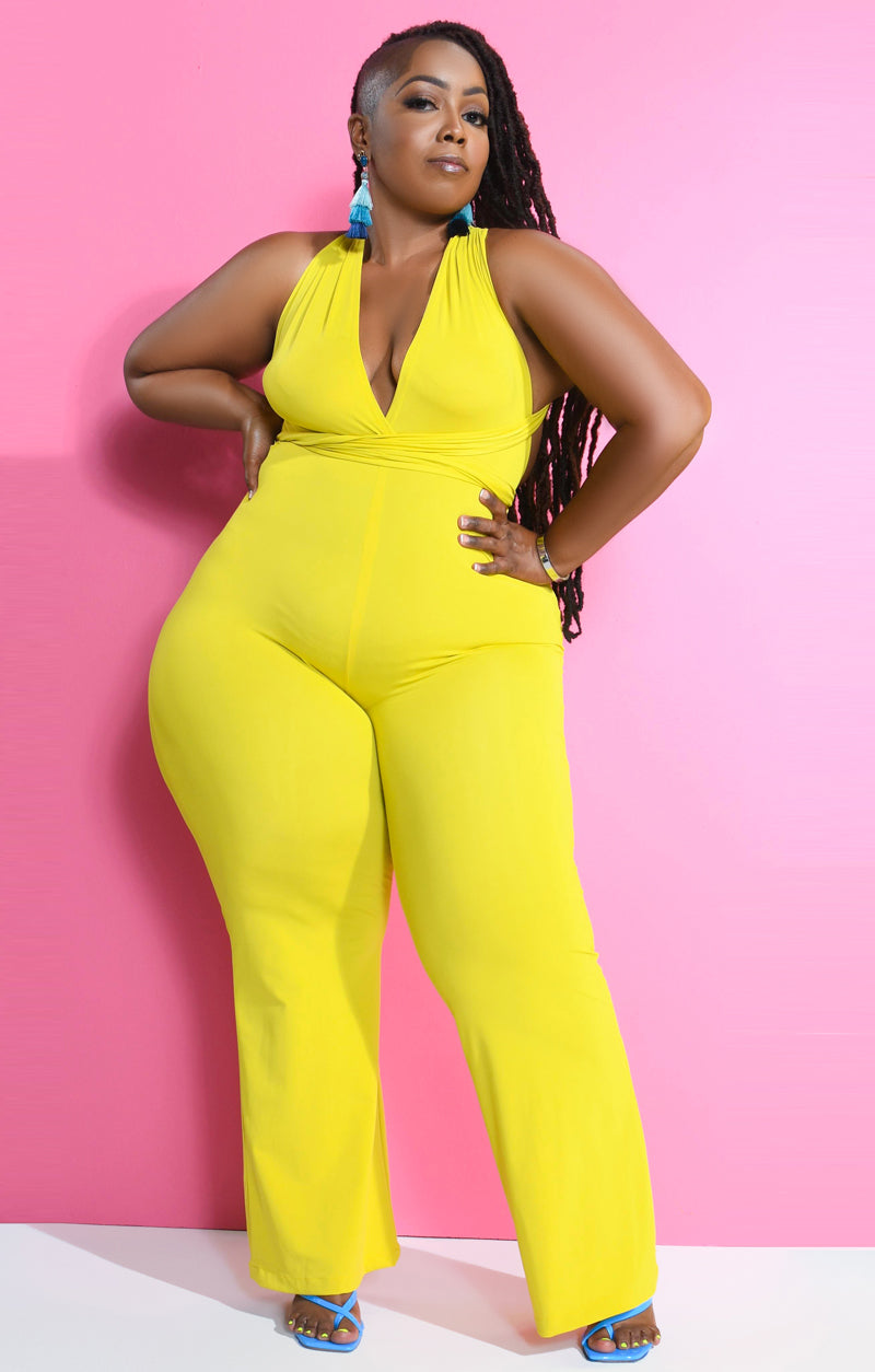Leave Them Speechless Jumpsuit- Yellow