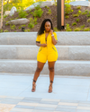 Catching Flights Romper – Yellow